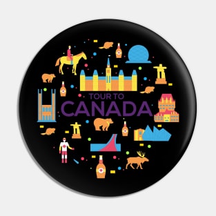 Tour To Canada Doodles Pin