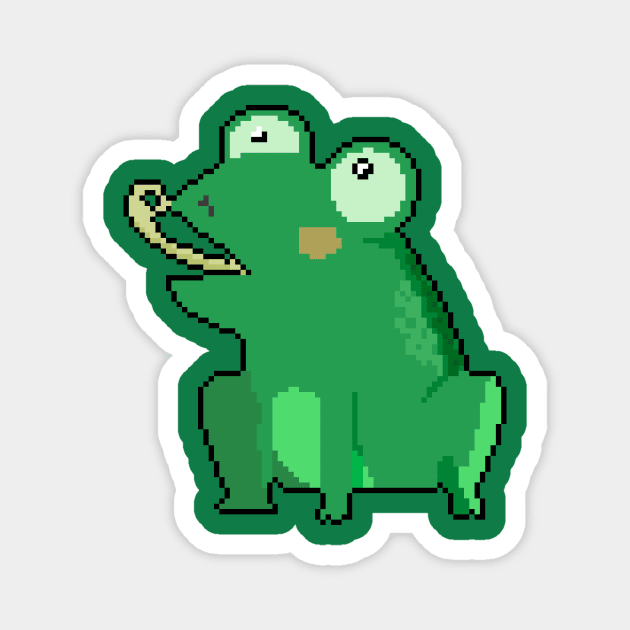 Leapin' Frogs: Pixel Art Frog Design for Fashionable Attire Magnet by Pixel.id