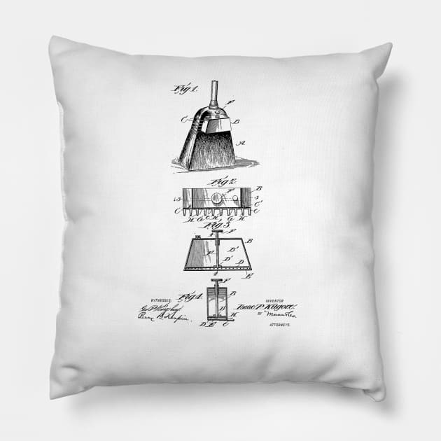 Broom Attachment Vintage Patent Hand Drawing Pillow by TheYoungDesigns