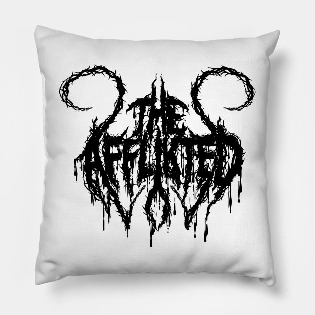 The Afflikted (Black) Pillow by HeroInstitute