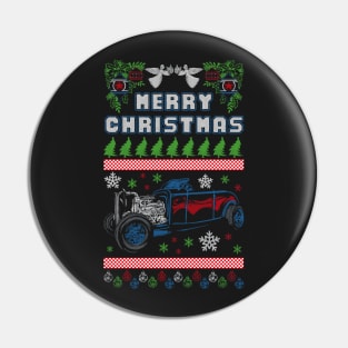 Hot Rod Lovers Ugly Christmas Sweater Pin