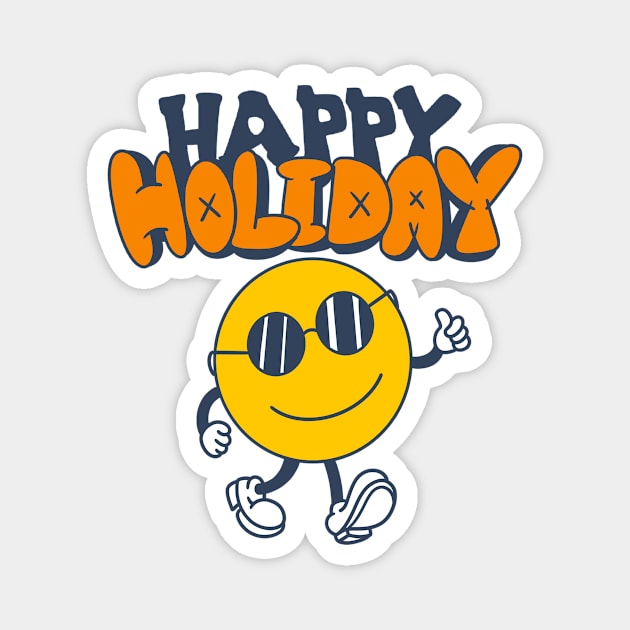Happy holiday smile walk Magnet by sarasdchandra