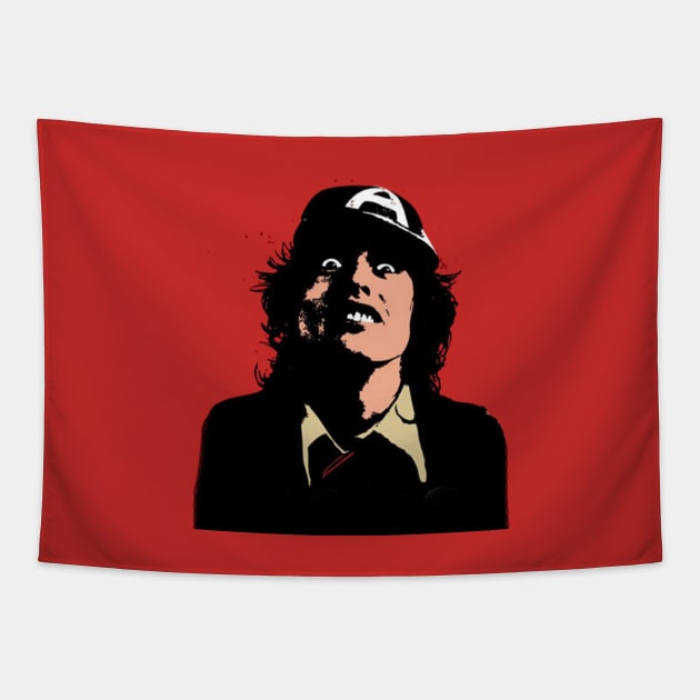 Angus Young AC/DC Tapestry by rasterasu