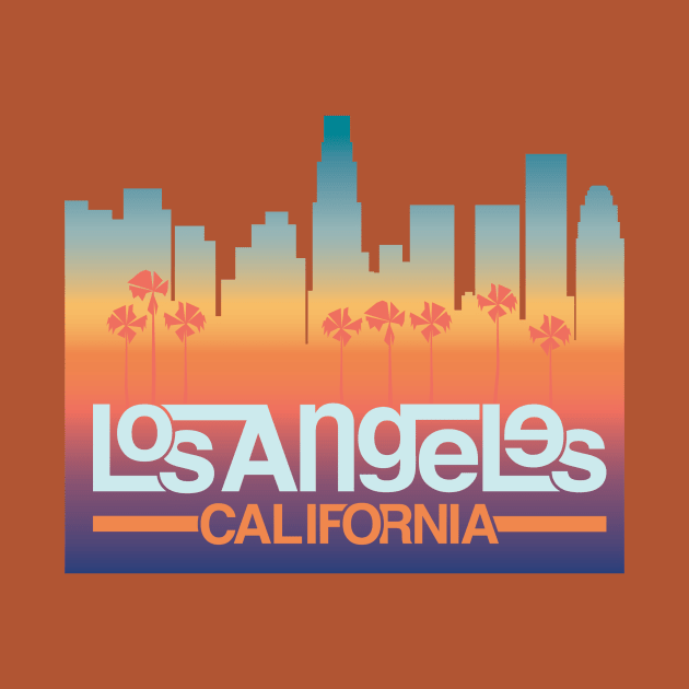 Los Angeles, California Skyline Illustration by Designed4Good