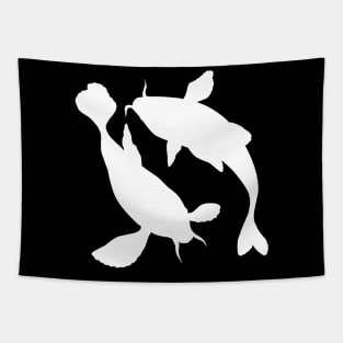 Koi fish silhouette Tapestry