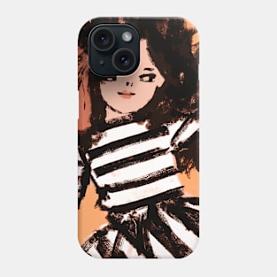 Loose sketch - Stylish woman in stripes Phone Case