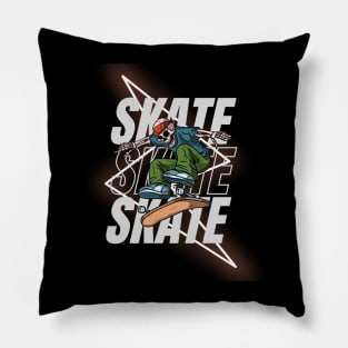 Halloween Skate Tricks Thrills and Spooky Chills Pillow