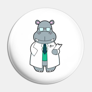 Hippo as Doctor with Smock Pin