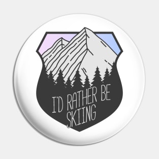 I'd Rather Be Skiing Mountain Crest Sunset Pin