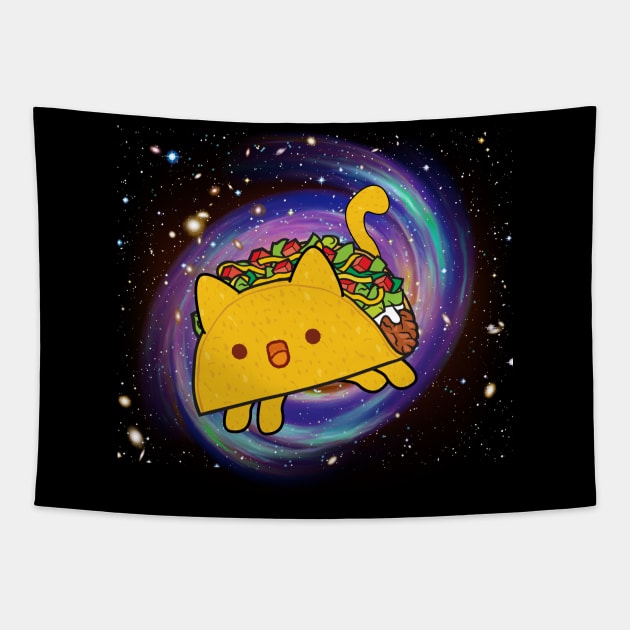 Funny Galaxy Taco Cat Tee Gift For Taco and Pizza Lover Tapestry by Kaileymahoney