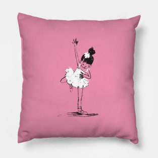 Young Ballerina in Pink Pillow