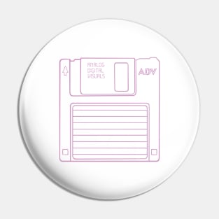 Floppy Disk (Pastel Violet Lines) Analog / Computer Pin