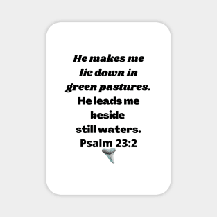 Psalms 23:3 Pastures Water Bible Verse (White) Magnet