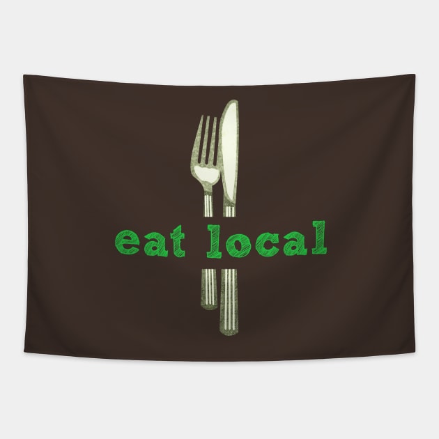 Eat Local Food Tapestry by evisionarts