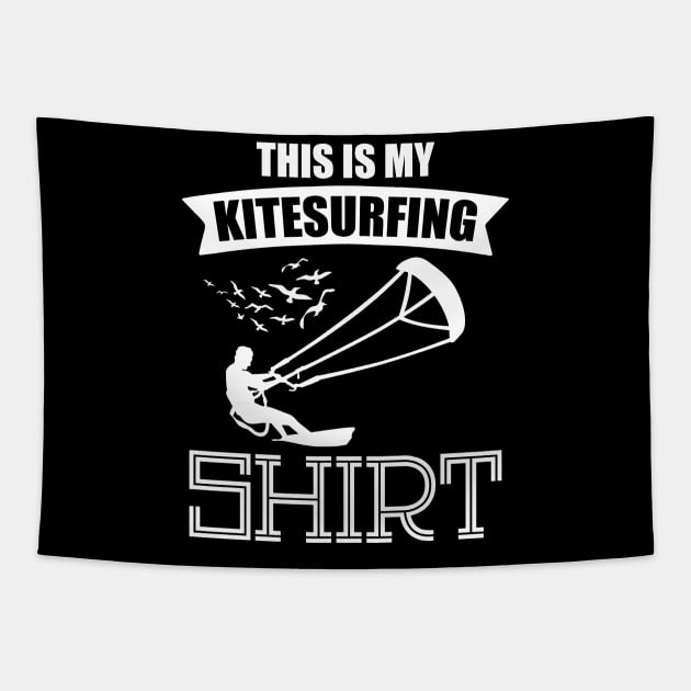 This Is My Kitesurfing Shirt Funny Watersport Quote Design Tapestry by MrPink017