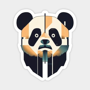 Cute shock panda | Black, orange, and blue Magnet