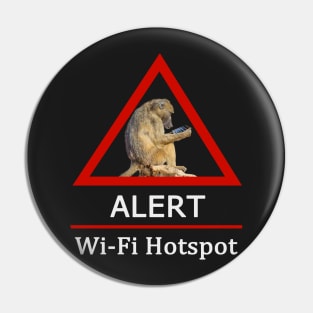 Baboon in Wi-Fi Hotspot Road Sign Pin