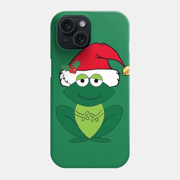 Cute Christmas Frog in Santa Hat Phone Case by epiclovedesigns