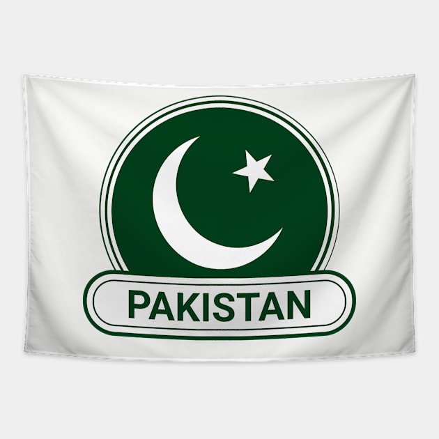 Pakistan Country Badge - Pakistan Flag Tapestry by Yesteeyear