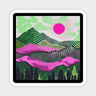 Pink Landscape Magnet