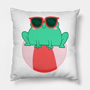 Frog At The Beach Pillow