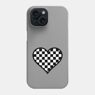 Black and White Checker Pattern Heart Phone Case