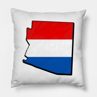 Red, White, and Blue Arizona Outline Pillow
