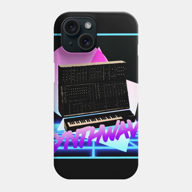 Synthwave Synth Retrowave Retro Korg Moog Keyboard Phone Case by MrWatanabe