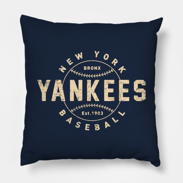 Vintage New York Yankees 4 by Buck Tee Pillow by Buck Tee