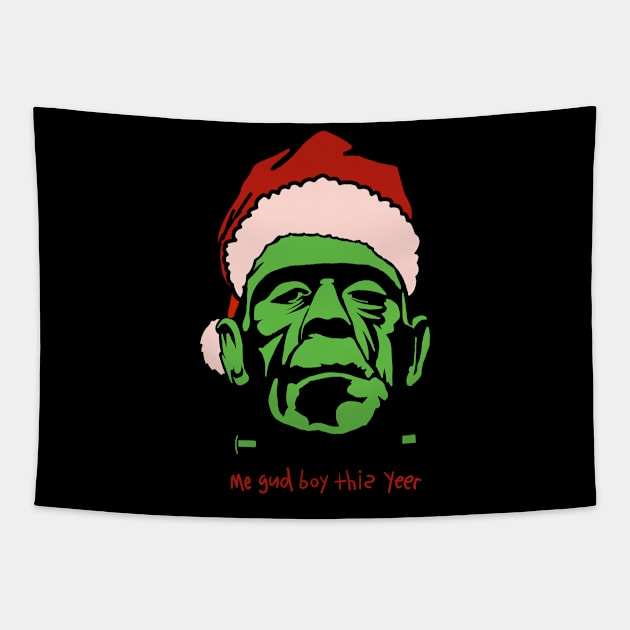 Frankenstein Santa- Not on the Naughty List Tapestry by IceTees