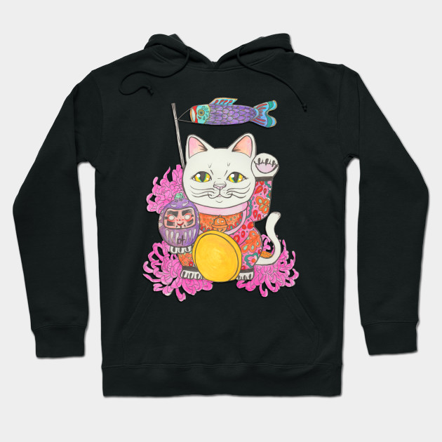 maneki neko hoodie