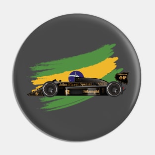 Ayrton Senna's Lotus 98T Illustration Pin