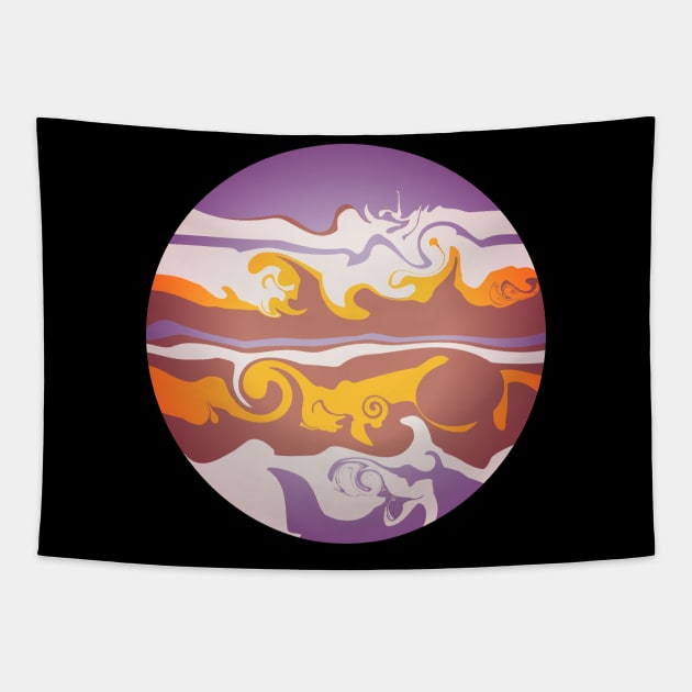 Jupiter Marble Planet Tapestry by BadDesignCo