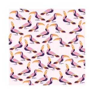 Cute Toucan Pattern on Pink Background T-Shirt