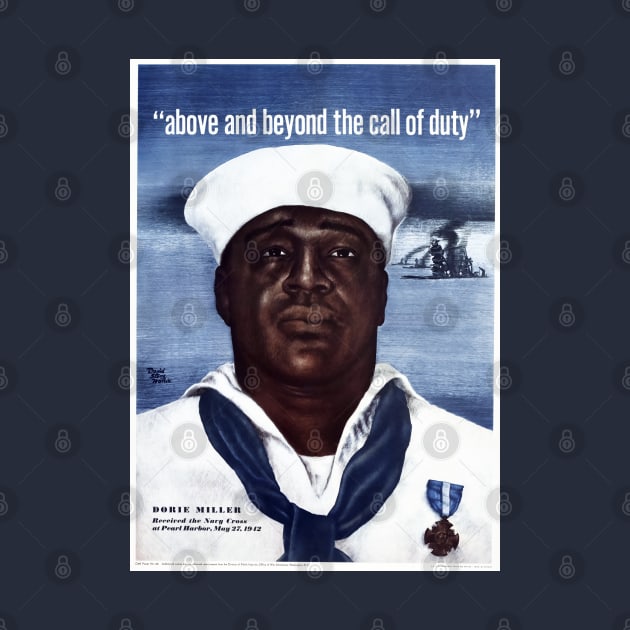 Office Of War Information US Propaganda Print with Dorie Miller, US Navy Seaman and Hero by vintageposterco