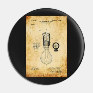 Vintage Light Bulb Patent Pin