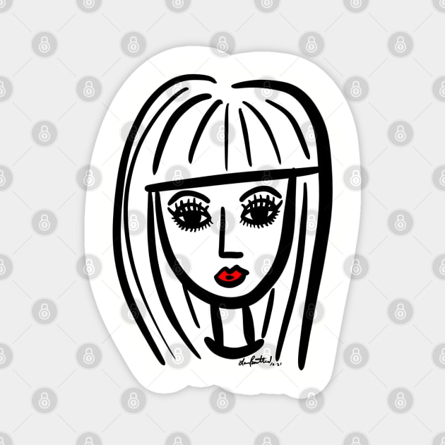 Red Lips Series 1 Magnet by loeye