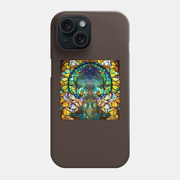 Stained Glass Tree In Autumn Phone Case by Chance Two Designs