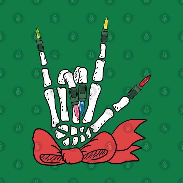 Skeleton Hand Signing Love for Christmas by SNK Kreatures