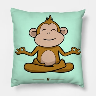 Monkey doing meditation Pillow