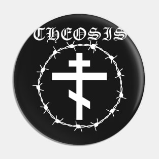 Eastern Orthodox Cross Barbed Wire Metal Hardcore Punk Theosis Pocket Pin