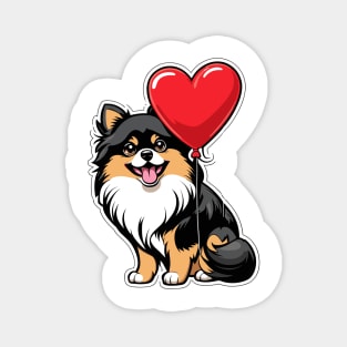 Pomeranian Heart Balloon - Valentines Day Magnet