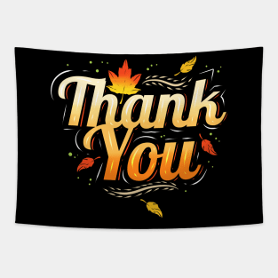 Brown Leaves Thankful Thank You Thanksgiving Tapestry