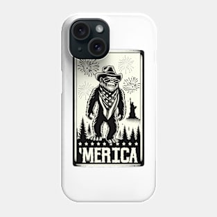 USA 'Merica Sasquatch Bigfoot 4th of July Fireworks Funny Patriotic Phone Case