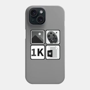 A Picture Paints A Thousand Words Icon Design T-Shirt (In Black and White) Phone Case