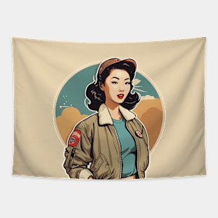 Bombshell Bomber Retro Rebel Chic Casual Fashion Jacket Tapestry