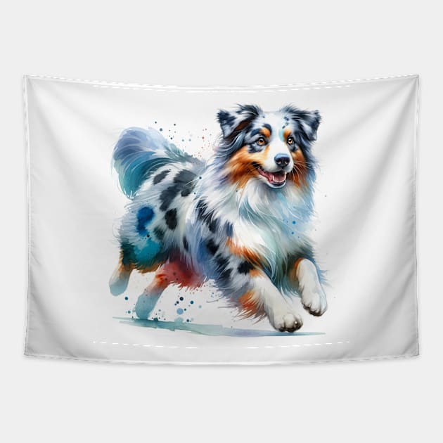 Australian Shepherd - Beautiful Dog Tapestry by Edd Paint Something