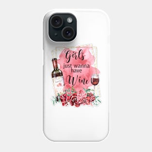 Girl wine Phone Case