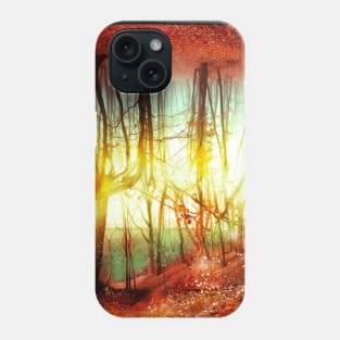 Endless Forest autumn forest red leaves optical illusion golden time Phone Case