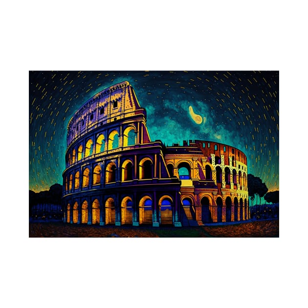 A painting of the colossion of the roman colossion. by Artisticwalls